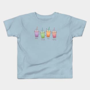 Bubble Tea Flavors Kids T-Shirt